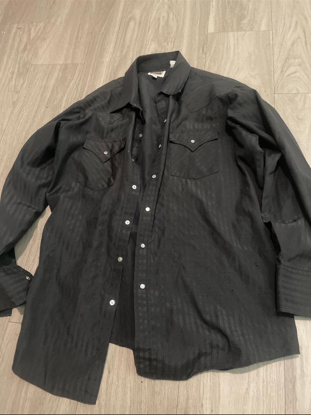 Ely Cattleman Black Button-Up Western Shirt